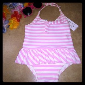 Strip one piece swimsuit for girls 9months